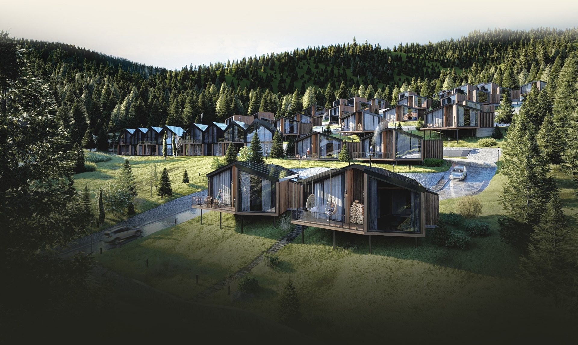 Краєвид Карпатського лісу навколо містечка Теплий